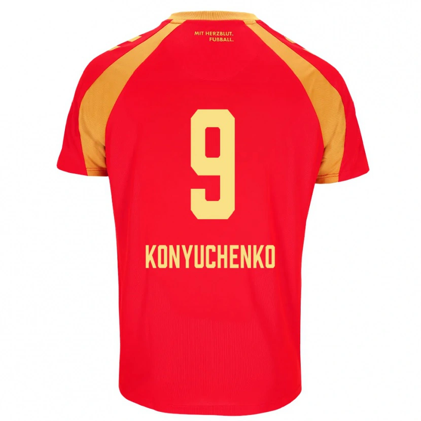 Danxen Dames Yehor Konyuchenko #9 Rood Oranje Zwart Uitshirt Uittenue 2026/27 T-Shirt België