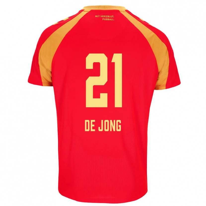Danxen Dames Travis De Jong #21 Rood Oranje Zwart Uitshirt Uittenue 2026/27 T-Shirt België