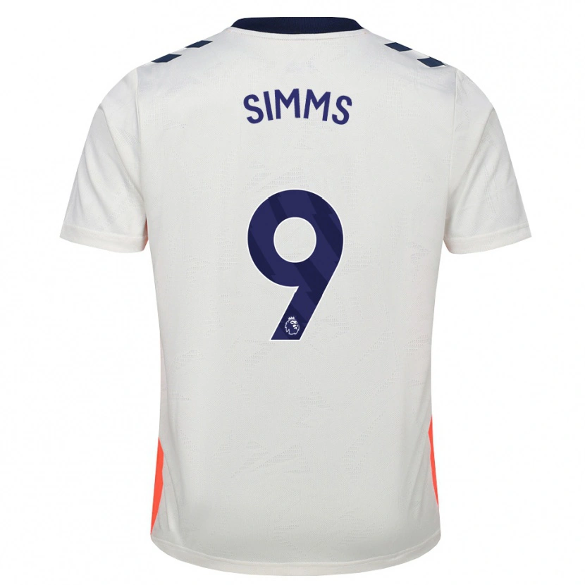 Danxen Dames Ellis Simms #9 Wit Oranje Koninklijk Blauw Uitshirt Uittenue 2026/27 T-Shirt België