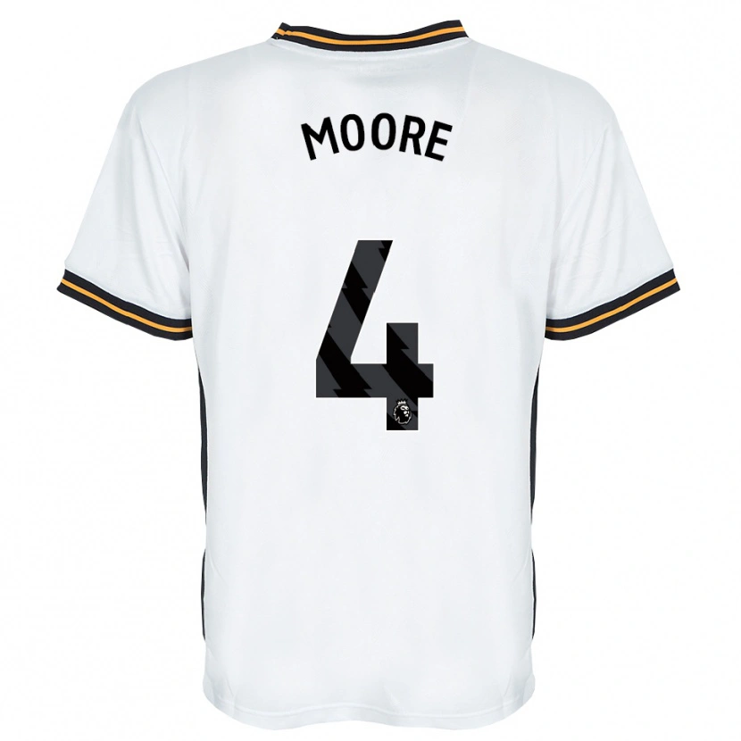 Danxen Dames Bobby Moore #4 Wit Oranje Zwart Uitshirt Uittenue 2026/27 T-Shirt België