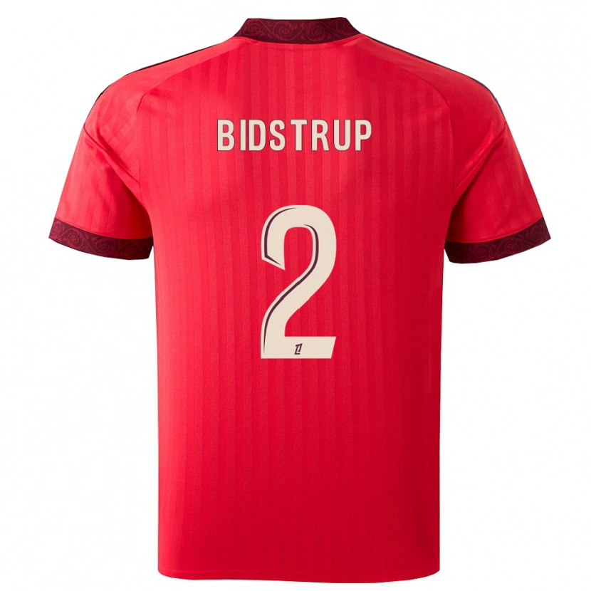Danxen Dames Mads Bidstrup #2 Burgundy Rood Wit Uitshirt Uittenue 2026/27 T-Shirt België