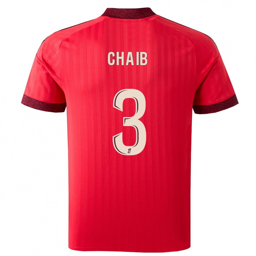 Danxen Dames Yacine Chaib #3 Burgundy Rood Wit Uitshirt Uittenue 2026/27 T-Shirt België