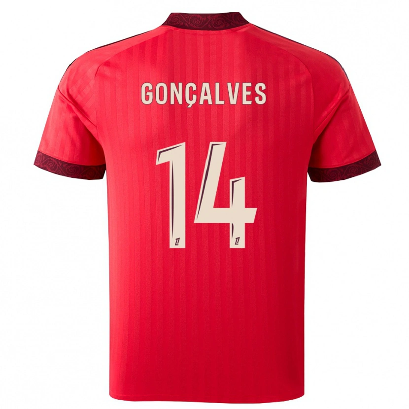 Danxen Dames Tiago Gonçalves #14 Burgundy Rood Wit Uitshirt Uittenue 2026/27 T-Shirt België