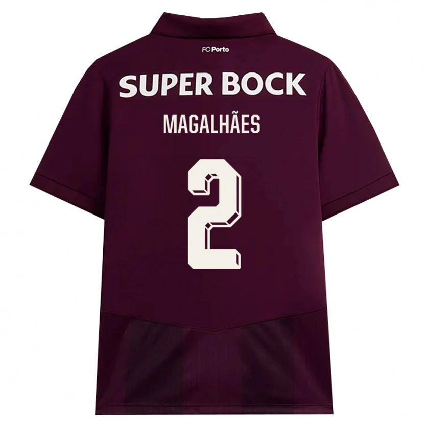 Danxen Dames Rafael Magalhães #2 Bordeauxrood Wit Uitshirt Uittenue 2026/27 T-Shirt België