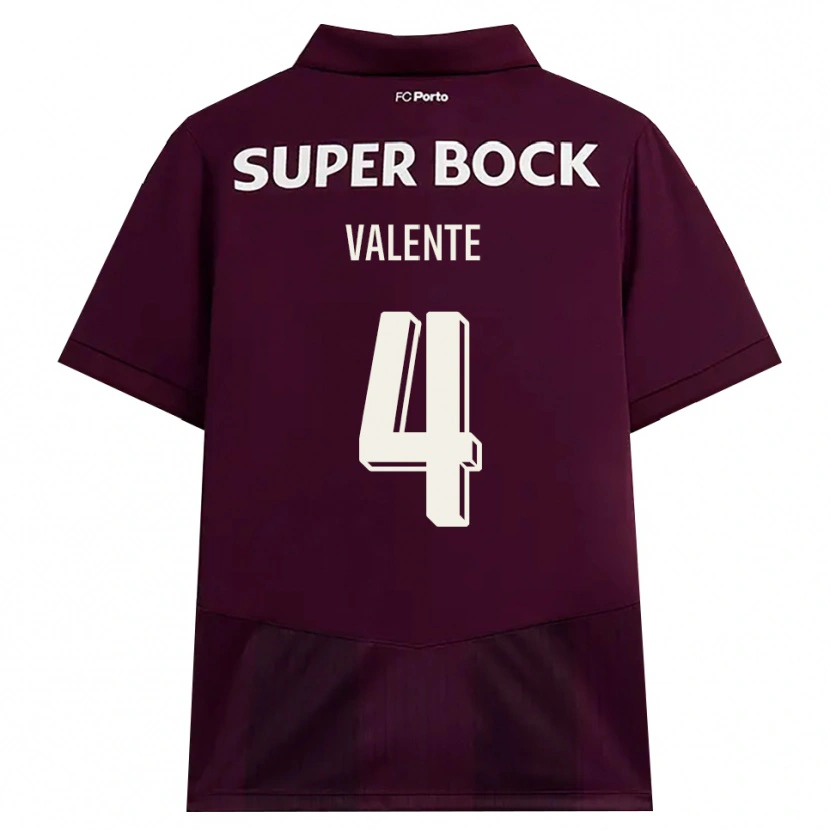 Danxen Dames Salvador Valente #4 Bordeauxrood Wit Uitshirt Uittenue 2026/27 T-Shirt België