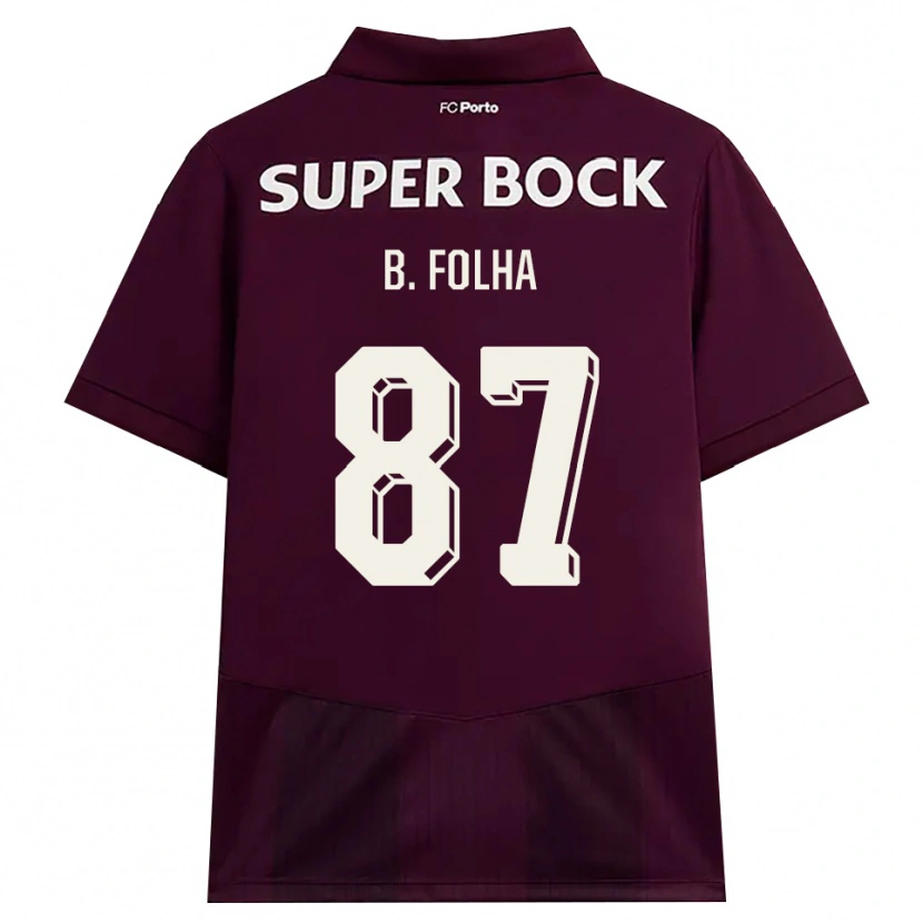 Danxen Dames Bernardo Folha #87 Bordeauxrood Wit Uitshirt Uittenue 2026/27 T-Shirt België