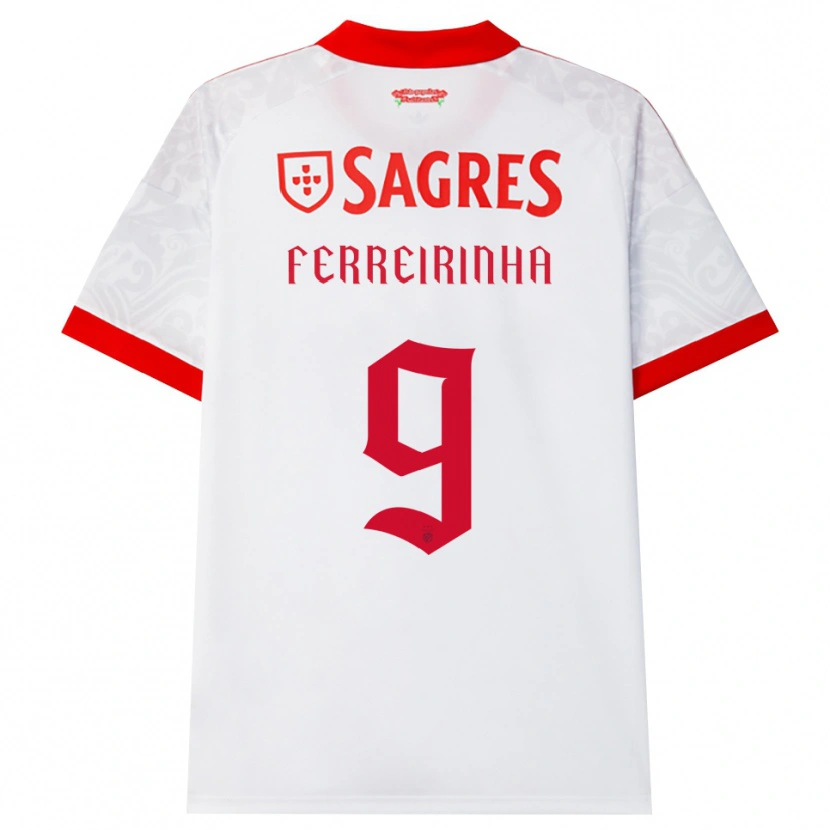 Danxen Dames Afonso Ferreirinha #9 Wit Rood Geel Uitshirt Uittenue 2026/27 T-Shirt België