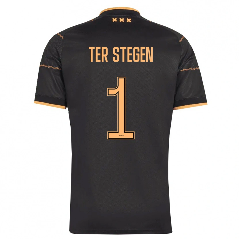 Danxen Dames Marc-André Ter Stegen #1 Zwart Oranje Uitshirt Uittenue 2026/27 T-Shirt België