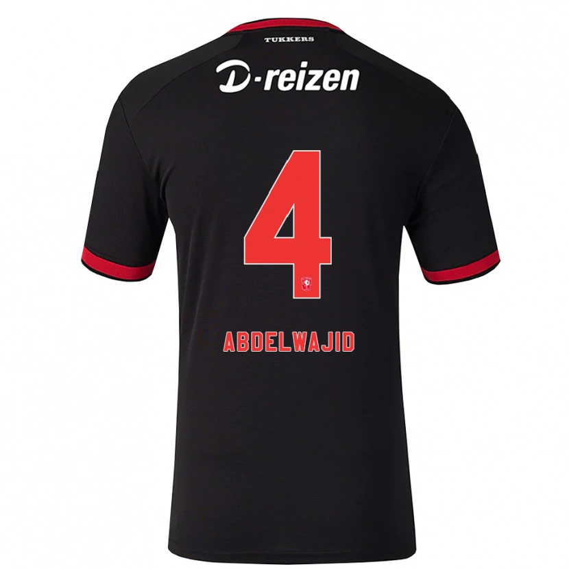 Danxen Dames Naoufal Abdelwajid #4 Rood Wit Zwart Uitshirt Uittenue 2026/27 T-Shirt België