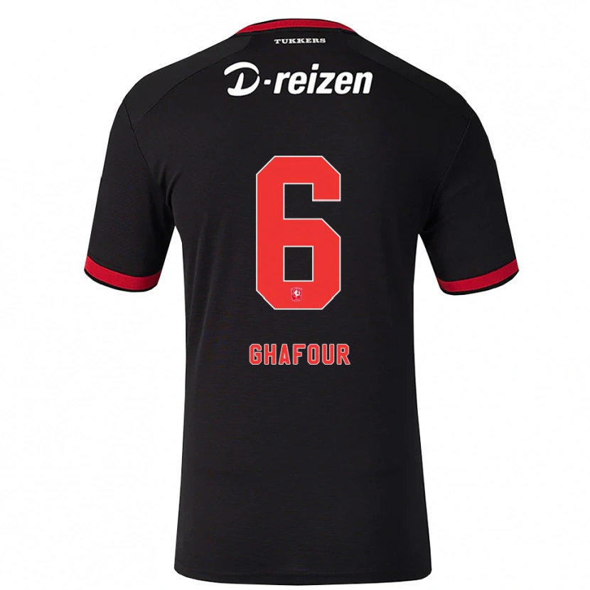 Danxen Dames Dielan Ghafour #6 Rood Wit Zwart Uitshirt Uittenue 2026/27 T-Shirt België
