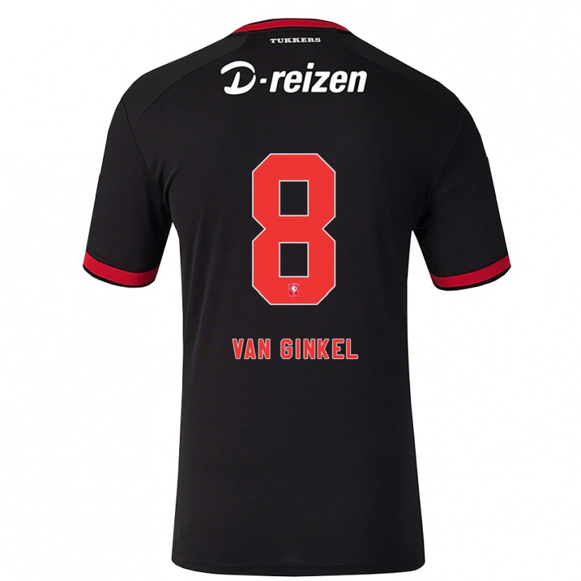 Danxen Dames Danique Van Ginkel #8 Rood Wit Zwart Uitshirt Uittenue 2026/27 T-Shirt België