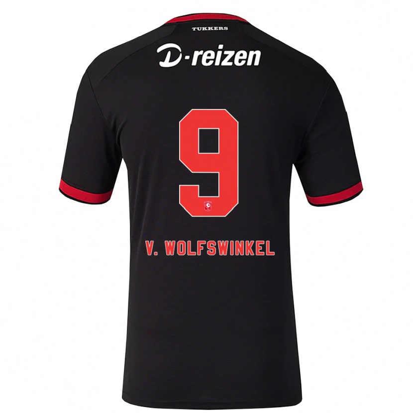Danxen Dames Ricky Van Wolfswinkel #9 Rood Wit Zwart Uitshirt Uittenue 2026/27 T-Shirt België