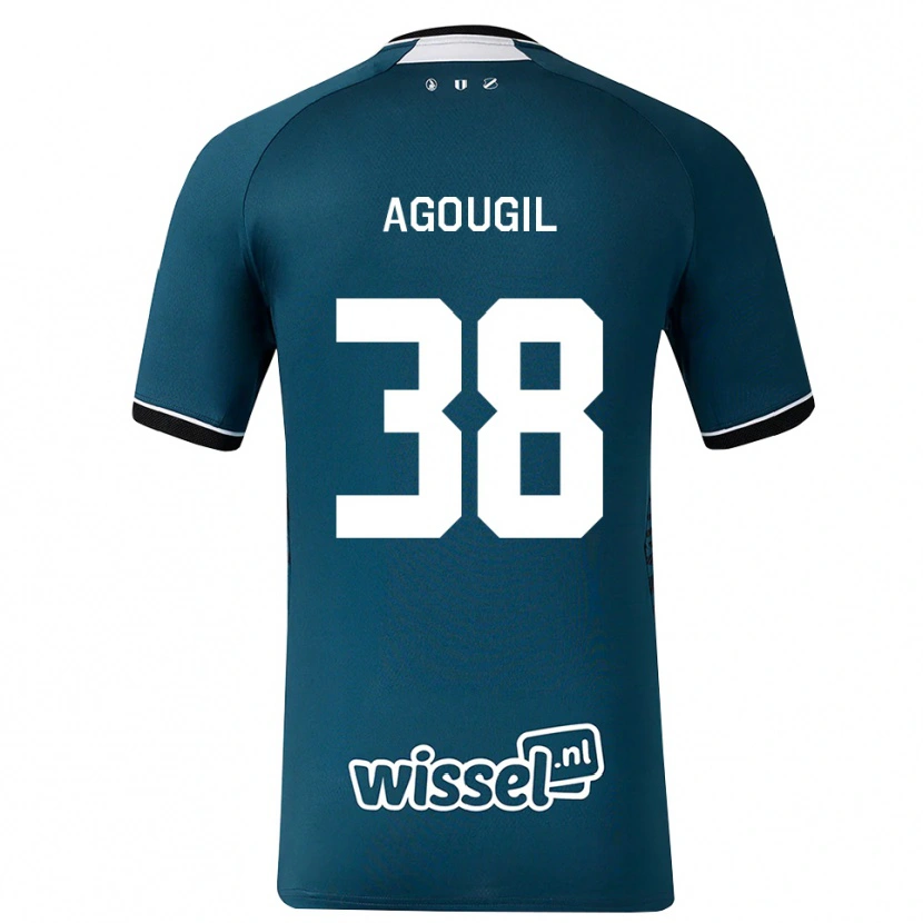Danxen Dames Oualid Agougil #38 Donkerleigrijs Wit Uitshirt Uittenue 2026/27 T-Shirt België