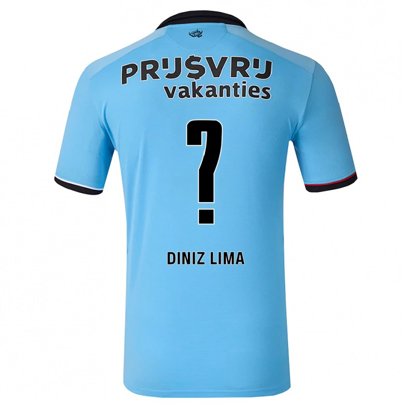 Danxen Dames Lucas Diniz Lima #0 Diephemelsblauw Zwart Rood Uitshirt Uittenue 2026/27 T-Shirt België