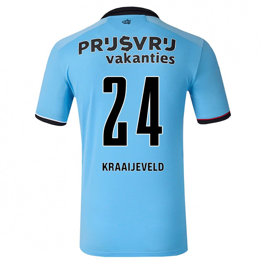 Danxen Dames Thijs Kraaijeveld #24 Diephemelsblauw Zwart Rood Uitshirt Uittenue 2026/27 T-Shirt België