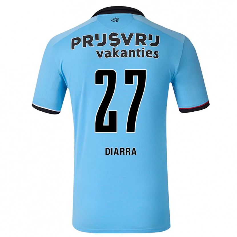 Danxen Dames Gaoussou Diarra #27 Diephemelsblauw Zwart Rood Uitshirt Uittenue 2026/27 T-Shirt België