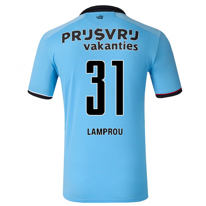 Danxen Dames Kostas Lamprou #31 Diephemelsblauw Zwart Rood Uitshirt Uittenue 2026/27 T-Shirt België