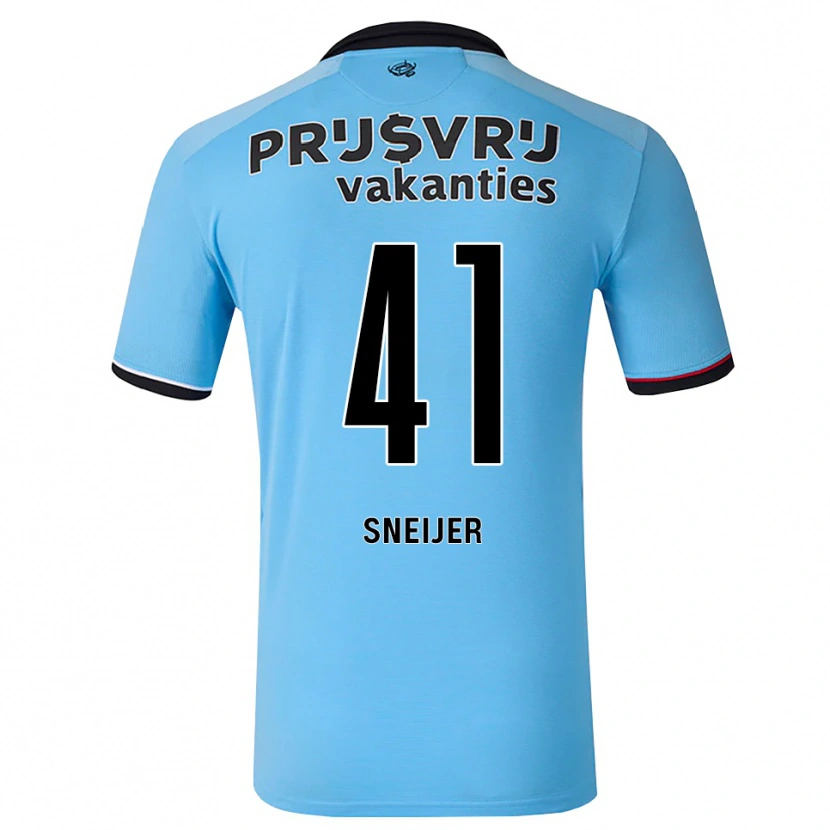 Danxen Dames Zino Sneijer #41 Diephemelsblauw Zwart Rood Uitshirt Uittenue 2026/27 T-Shirt België