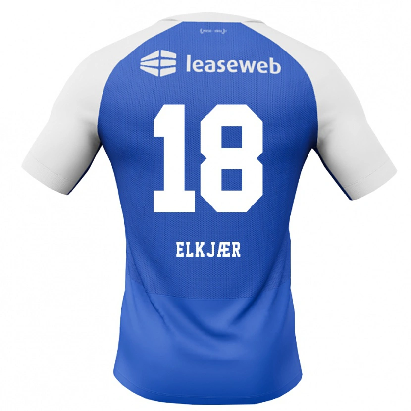 Danxen Dames Frej Elkjær #18 Hemelsblauw Rood Wit Uitshirt Uittenue 2026/27 T-Shirt België