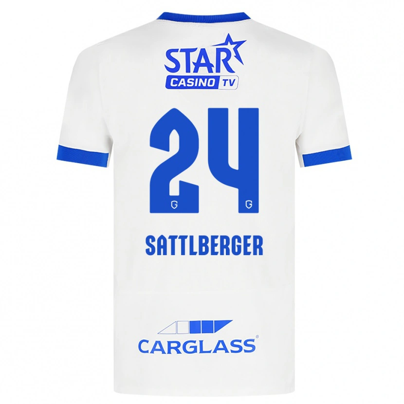 Danxen Dames Nikolas Sattlberger #24 Wit Blauw Uitshirt Uittenue 2026/27 T-Shirt België