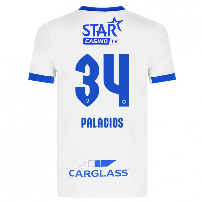 Danxen Dames Adrián Palacios #34 Wit Blauw Uitshirt Uittenue 2026/27 T-Shirt België
