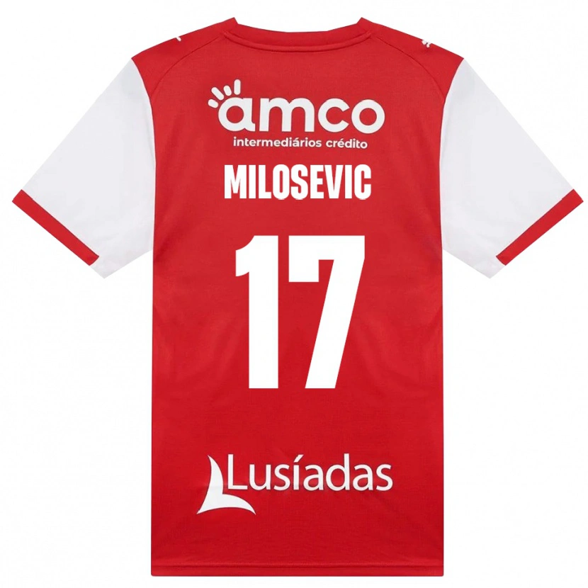 Danxen Dames Jovan Milosevic #17 Wit Rood Zwart Thuisshirt Thuistenue 2026/27 T-Shirt België