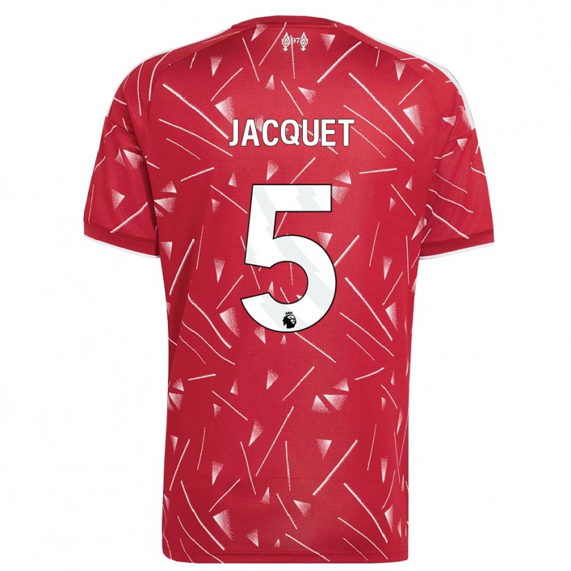Danxen Kinderen Jérémy Jacquet #5 Wit Rood Thuisshirt Thuistenue 2026/27 T-Shirt België