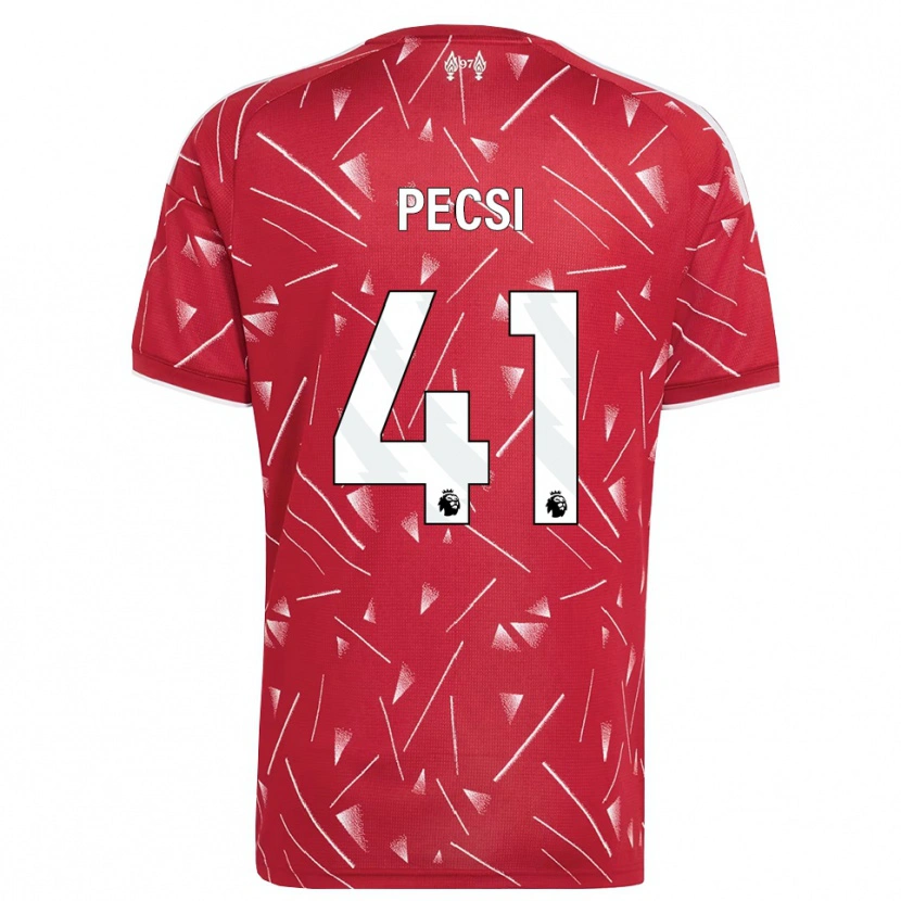 Danxen Kinderen Ármin Pécsi #41 Wit Rood Thuisshirt Thuistenue 2026/27 T-Shirt België
