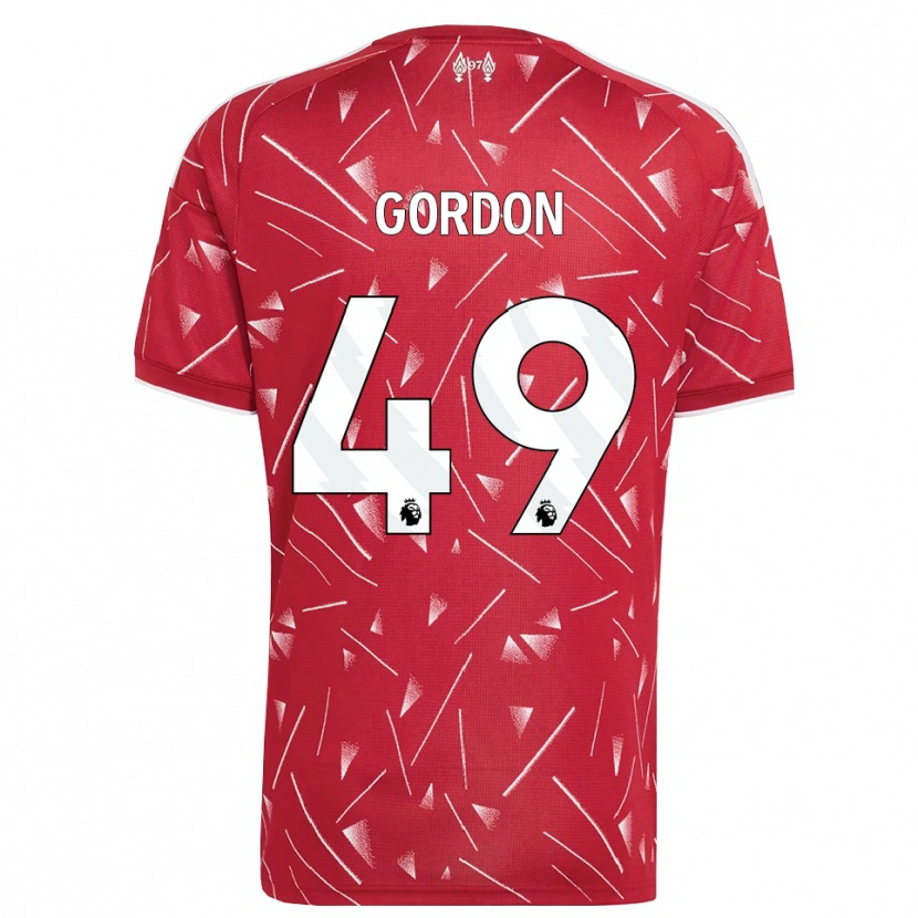 Danxen Kinderen Kaide Gordon #49 Wit Rood Thuisshirt Thuistenue 2026/27 T-Shirt België