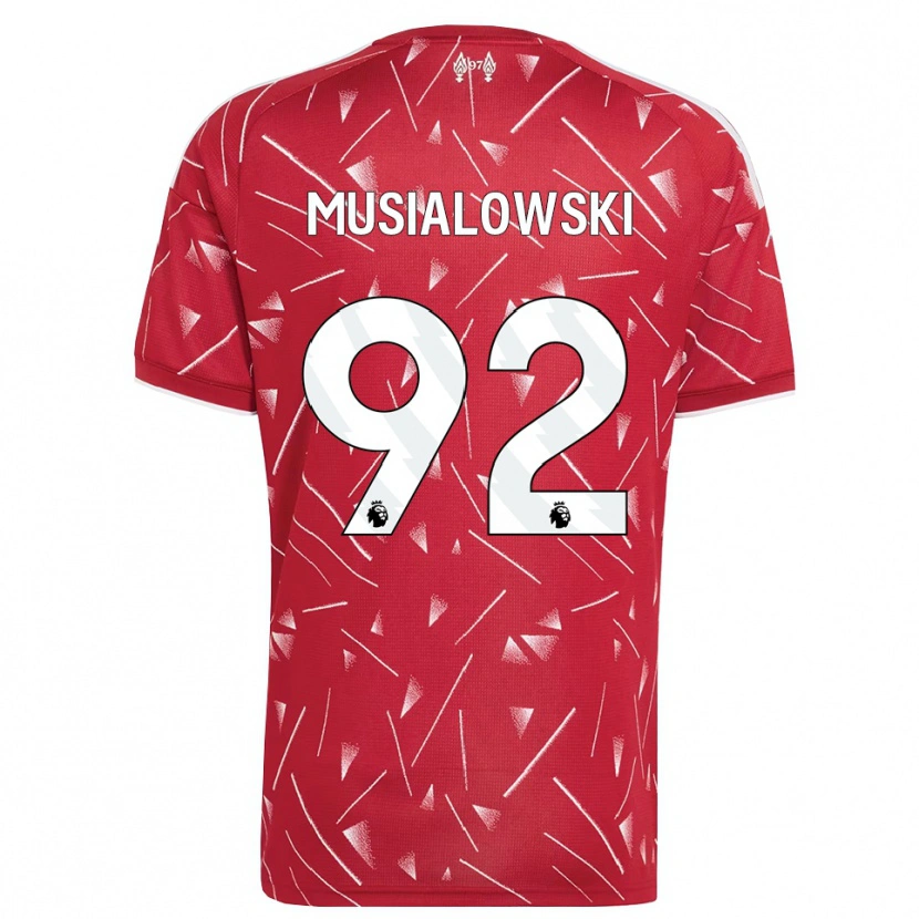 Danxen Kinderen Mateusz Musialowski #92 Wit Rood Thuisshirt Thuistenue 2026/27 T-Shirt België