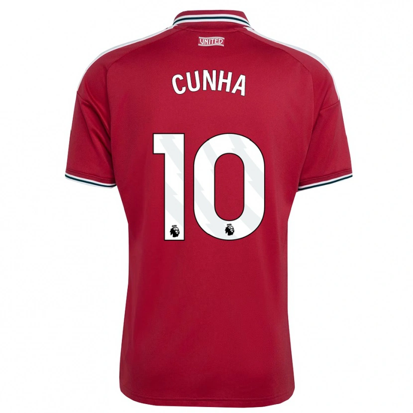 Danxen Kinderen Matheus Cunha #10 Rood Geel Wit Thuisshirt Thuistenue 2026/27 T-Shirt België