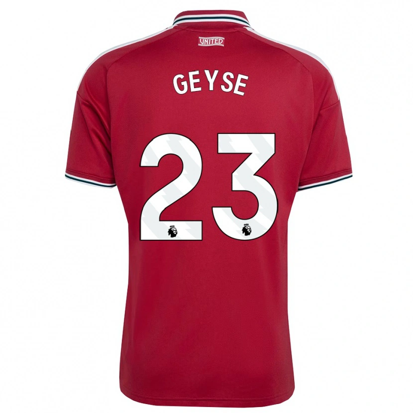 Danxen Kinderen Geyse #23 Rood Geel Wit Thuisshirt Thuistenue 2026/27 T-Shirt België