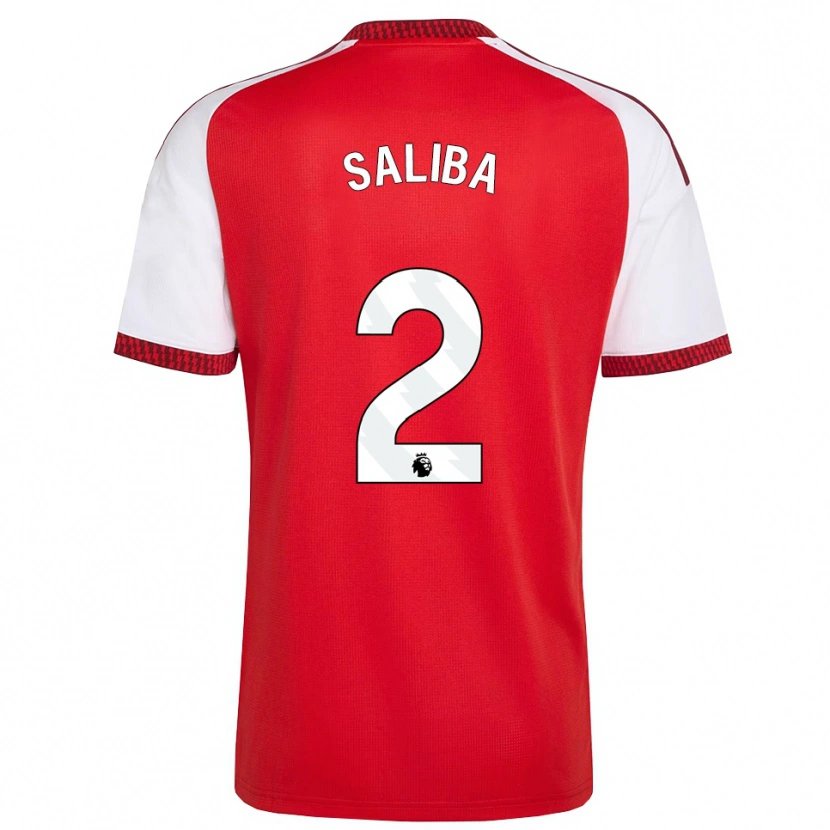 Danxen Kinderen William Saliba #2 Rood Wit Zwart Thuisshirt Thuistenue 2026/27 T-Shirt België