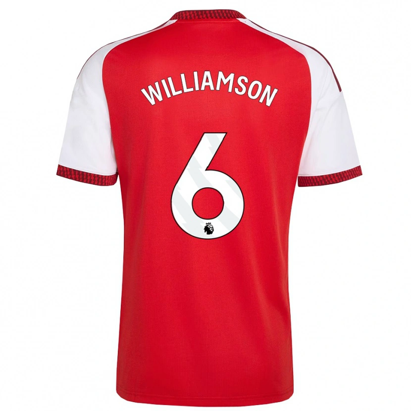 Danxen Kinderen Leah Williamson #6 Rood Wit Zwart Thuisshirt Thuistenue 2026/27 T-Shirt België
