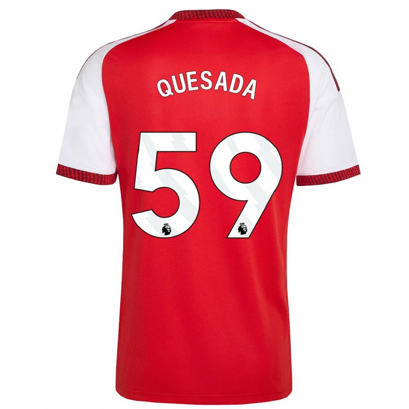 Danxen Kinderen Elián Quesada #59 Rood Wit Zwart Thuisshirt Thuistenue 2026/27 T-Shirt België