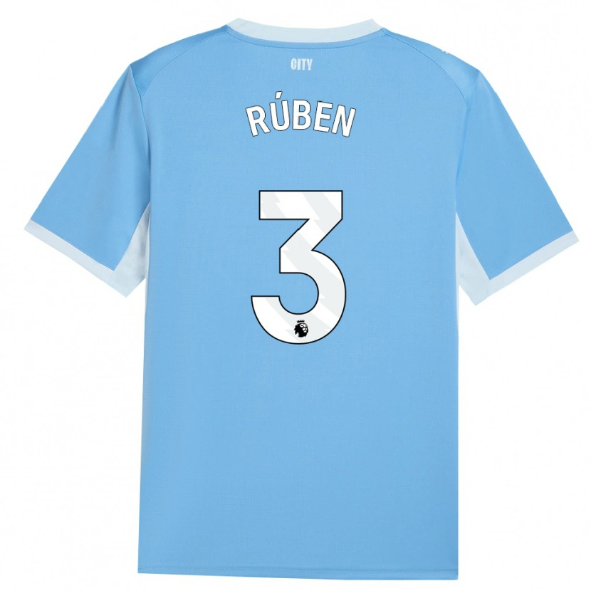 Danxen Kinderen Rúben Dias #3 Licht Hemelsblauw Wit Thuisshirt Thuistenue 2026/27 T-Shirt België