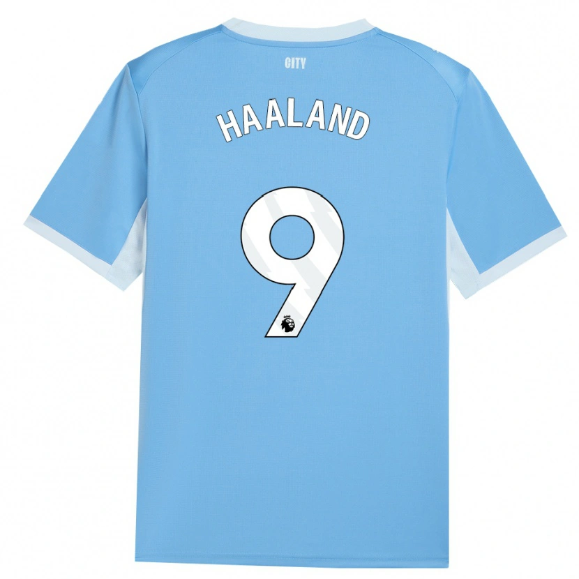 Danxen Kinderen Erling Haaland #9 Licht Hemelsblauw Wit Thuisshirt Thuistenue 2026/27 T-Shirt België