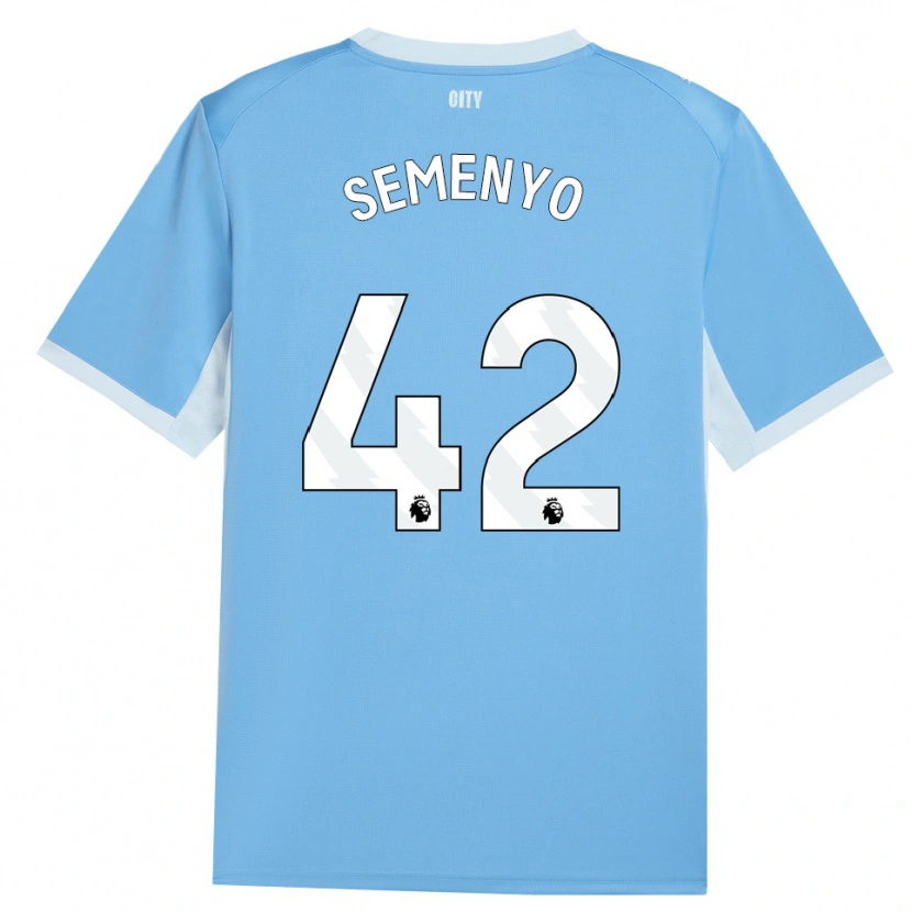 Danxen Kinderen Antoine Semenyo #42 Licht Hemelsblauw Wit Thuisshirt Thuistenue 2026/27 T-Shirt België