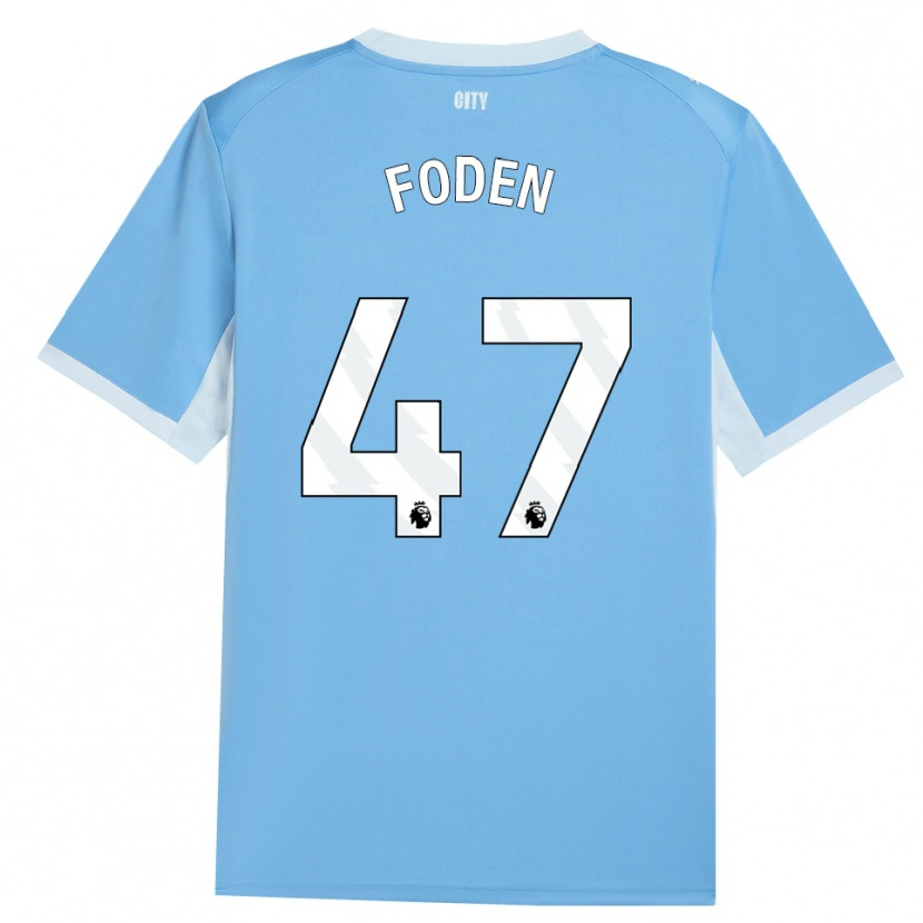 Danxen Kinderen Phil Foden #47 Licht Hemelsblauw Wit Thuisshirt Thuistenue 2026/27 T-Shirt België
