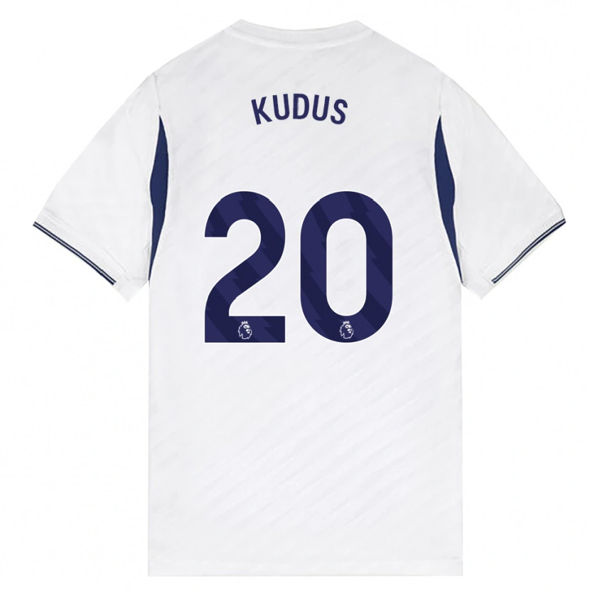 Danxen Kinderen Mohammed Kudus #20 Wit Rood Paars Thuisshirt Thuistenue 2026/27 T-Shirt België