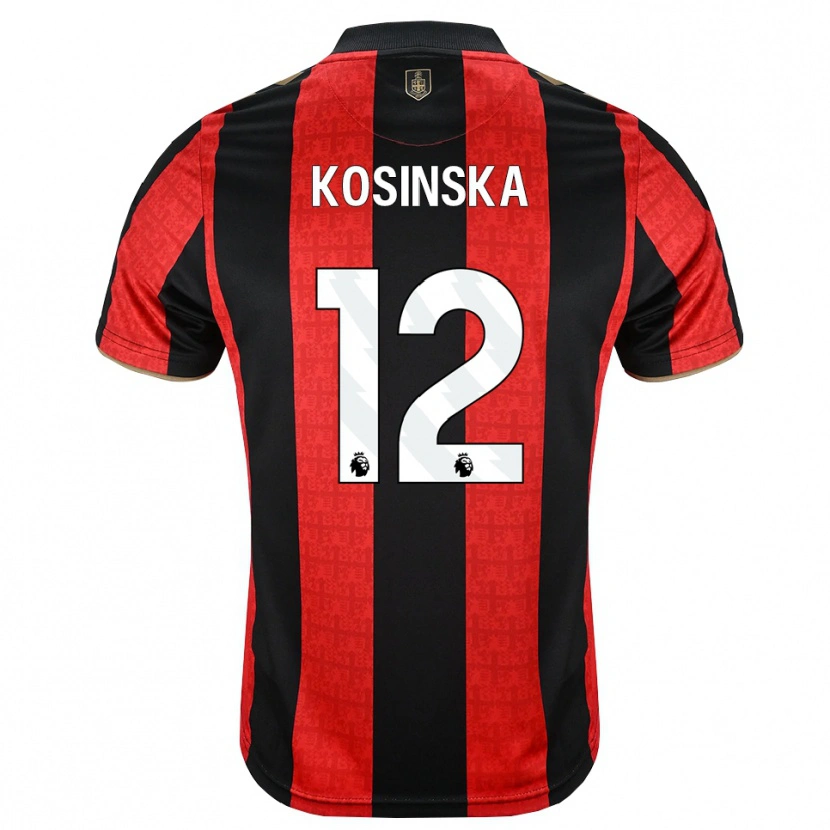 Danxen Kinderen Daniela Kosinska #12 Goudgeel Rood Zwart Thuisshirt Thuistenue 2026/27 T-Shirt België