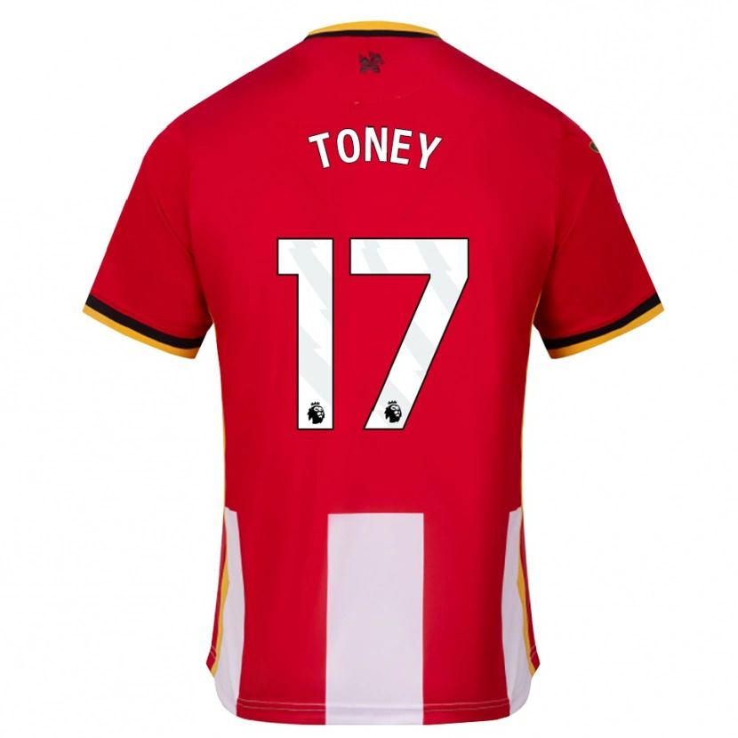 Danxen Kinderen Ivan Toney #17 Geel Zwart Rood Thuisshirt Thuistenue 2026/27 T-Shirt België