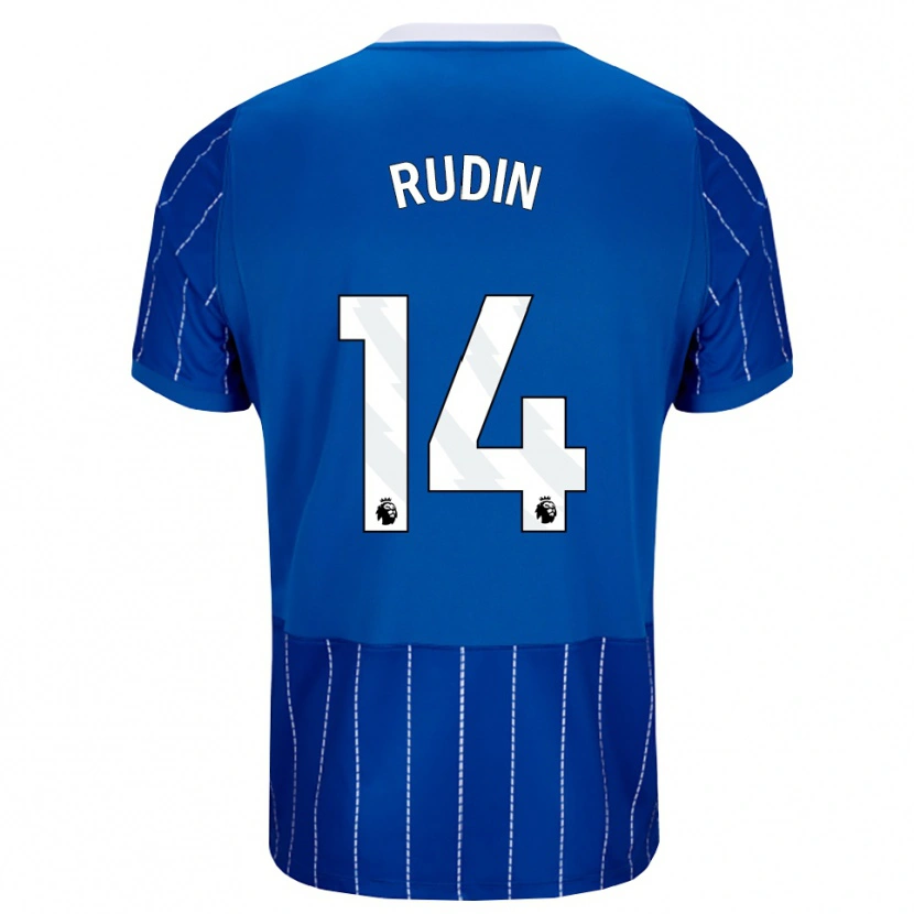 Danxen Kinderen Daniel Rudin #14 Mediumblauw Wit Thuisshirt Thuistenue 2026/27 T-Shirt België