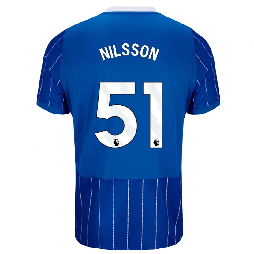 Danxen Kinderen Casper Nilsson #51 Mediumblauw Wit Thuisshirt Thuistenue 2026/27 T-Shirt België