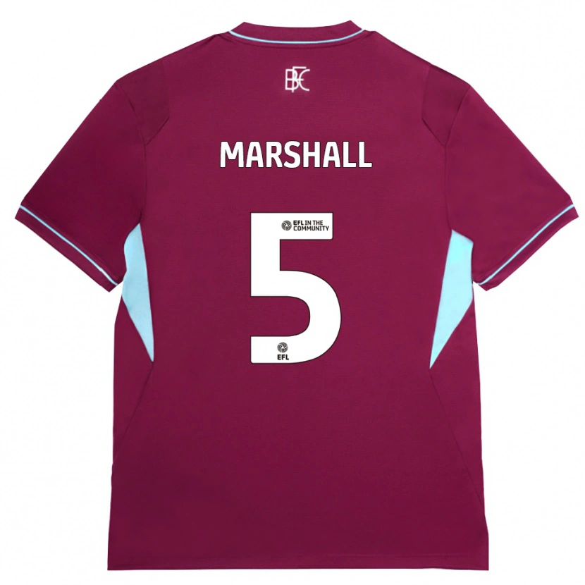 Danxen Kinderen Georgia Marshall #5 Bordeaux Groen Thuisshirt Thuistenue 2026/27 T-Shirt België