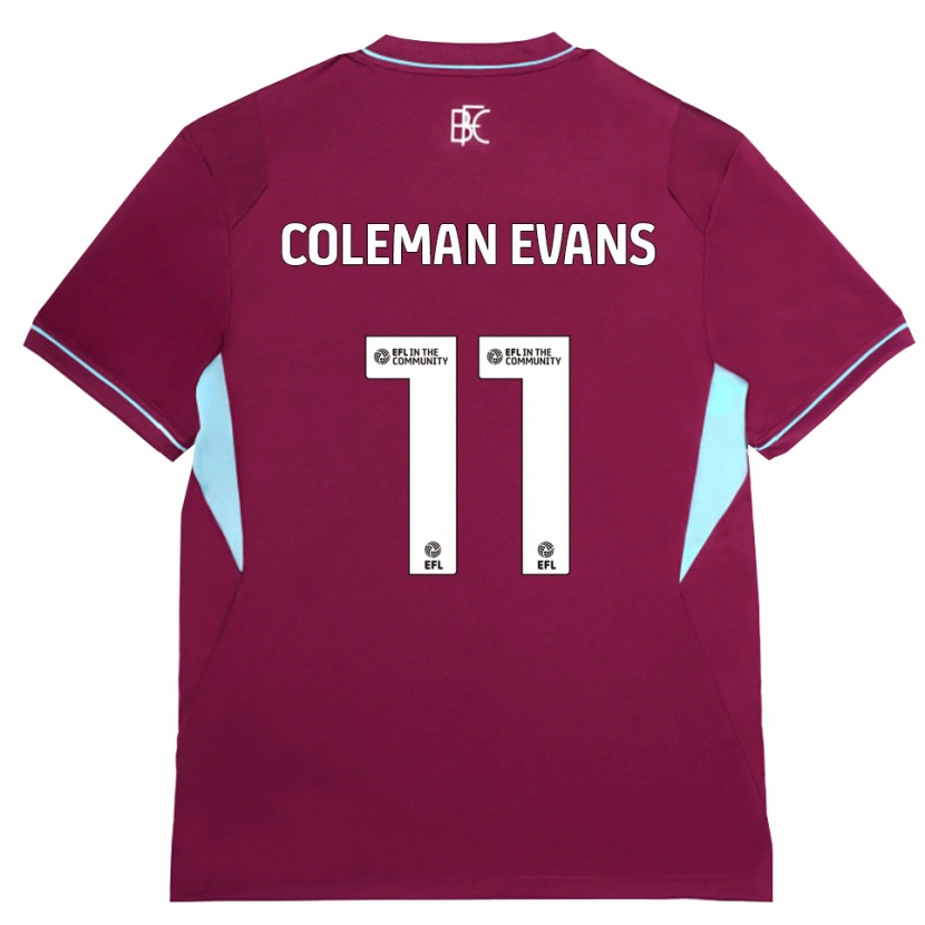 Danxen Kinderen Amaya Coleman-Evans #11 Bordeaux Groen Thuisshirt Thuistenue 2026/27 T-Shirt België