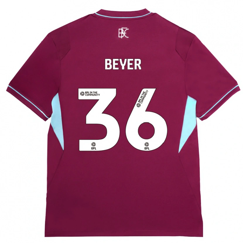 Danxen Kinderen Jordan Beyer #36 Bordeaux Groen Thuisshirt Thuistenue 2026/27 T-Shirt België