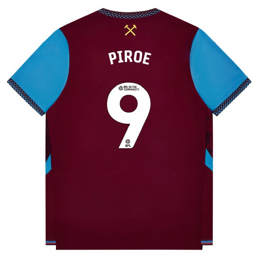 Danxen Kinderen Joël Piroe #9 Bordeaux Korenbloemblauw Thuisshirt Thuistenue 2026/27 T-Shirt België