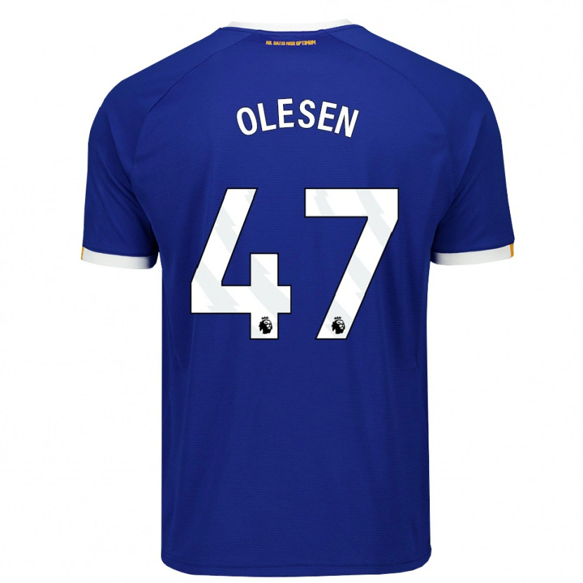 Danxen Kinderen Karoline Olesen #47 Blauw Wit Geel Thuisshirt Thuistenue 2026/27 T-Shirt België