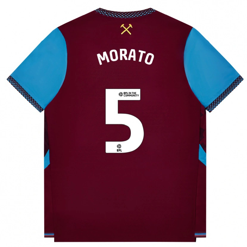 Danxen Kinderen Morato #5 Bordeaux Korenbloemblauw Thuisshirt Thuistenue 2026/27 T-Shirt België